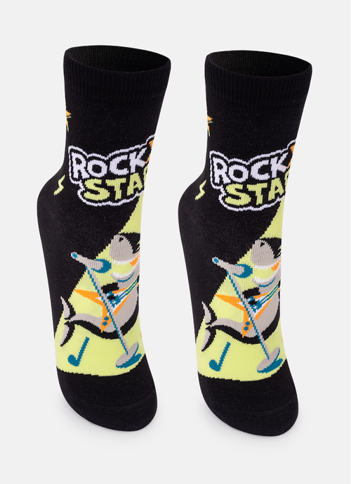Meia Soquete Menino Teen Tubarão Rockstar