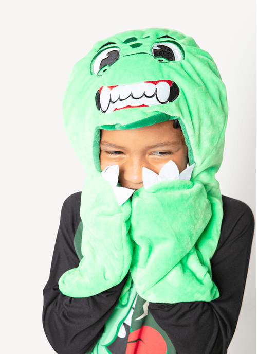 Gorro com Cachecol Teen Dino Food