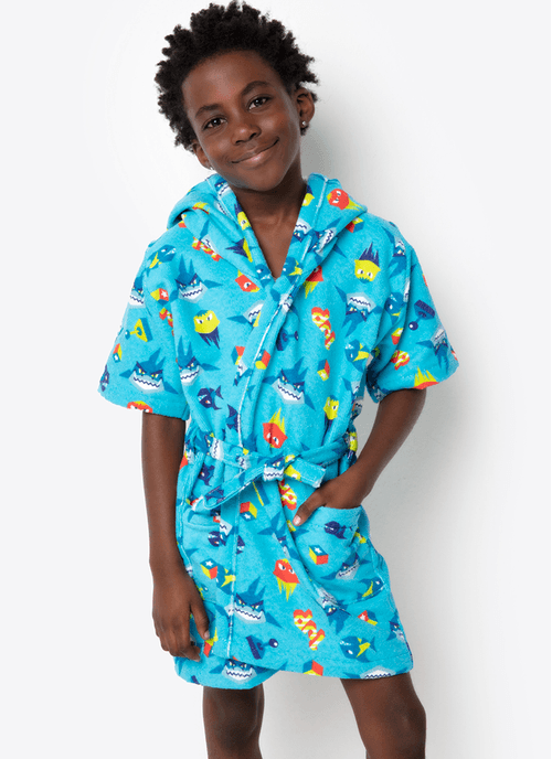 Roupão de Banho Menino Teen Tubarão Gamer