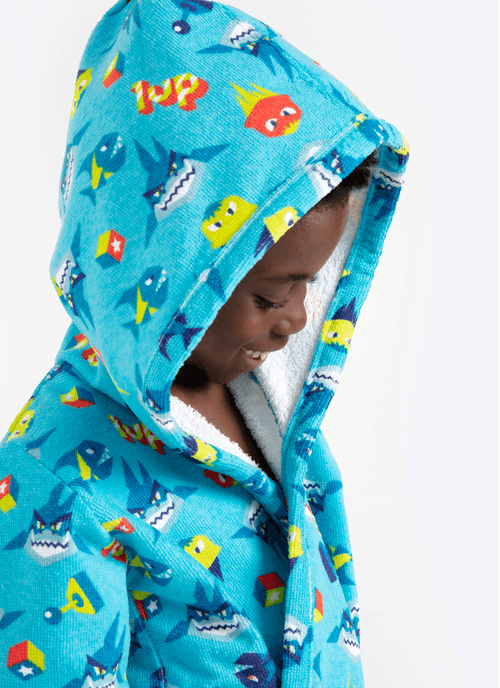 Roupão de Banho Menino Teen Tubarão Gamer