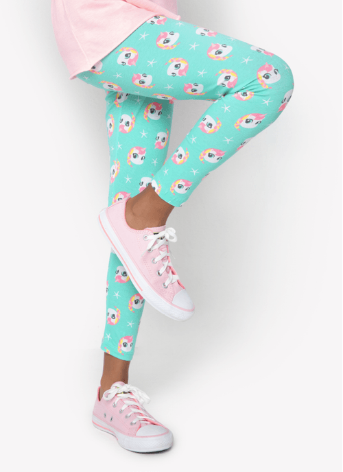 Calça Legging Menina Teen Unicórnio Kawaii