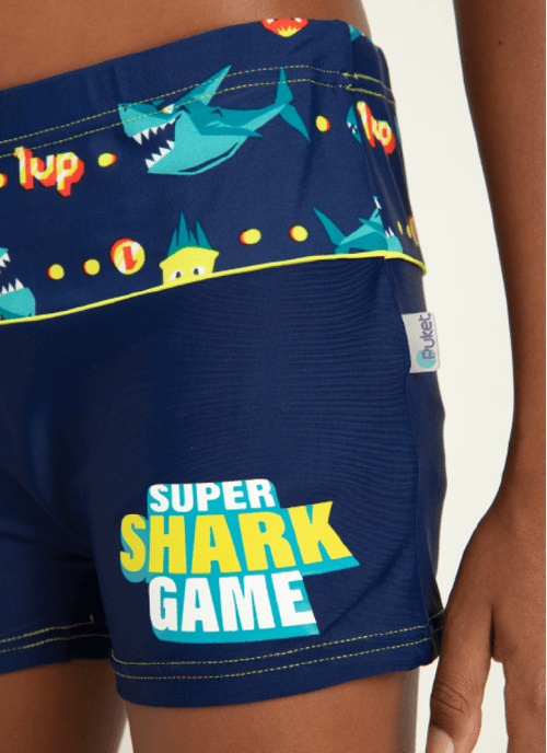 Sunga Boxer Menino Teen Tubarão Gamer