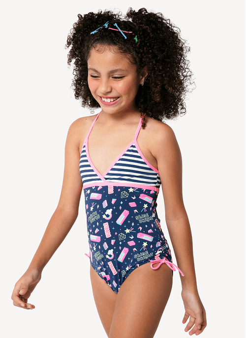Maiô Menina Teen Unicórnio Shine