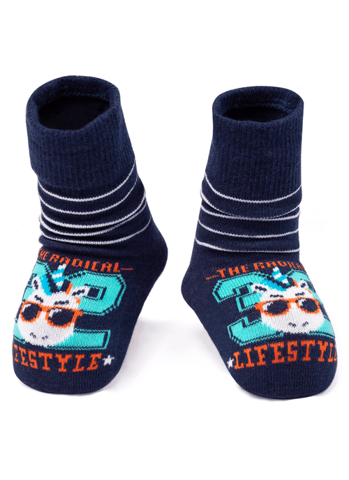 Meia Menino Soquete Cano Médio Unicórnio