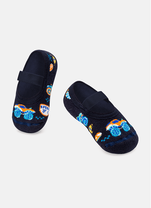 Meia Sapatilha Bebê Menino Antiderrapante Carros