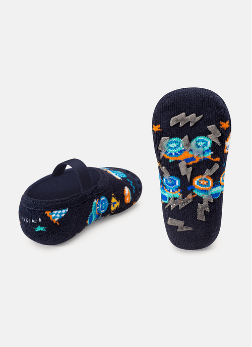 Meia Sapatilha Bebê Menino Antiderrapante Carros