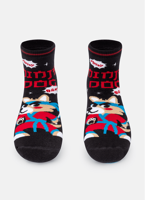 Meia Menino Soquete com sola emborrachada Cachorro