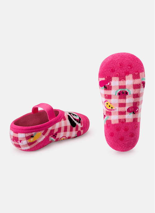 Meia Sapatilha Bebê Menina Antiderrapante Panda Shake