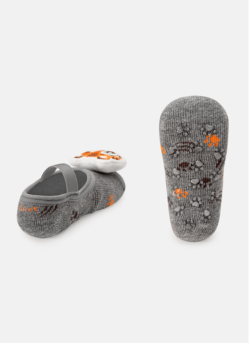 Meia Sapatilha Bebê Menino Antiderrapante Tigre