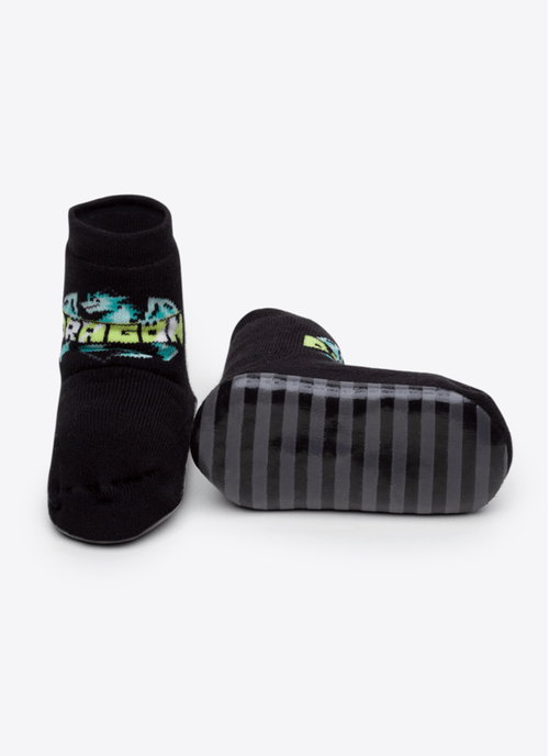 Meia Menino Soquete com sola Emborrachada Dragão