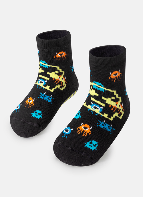 Meia Menino Soquete com sola Emborrachada Alien Família