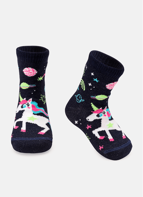 Meia Soquete Bebê Menina Unicórnio Mystic - Brilha no Escuro