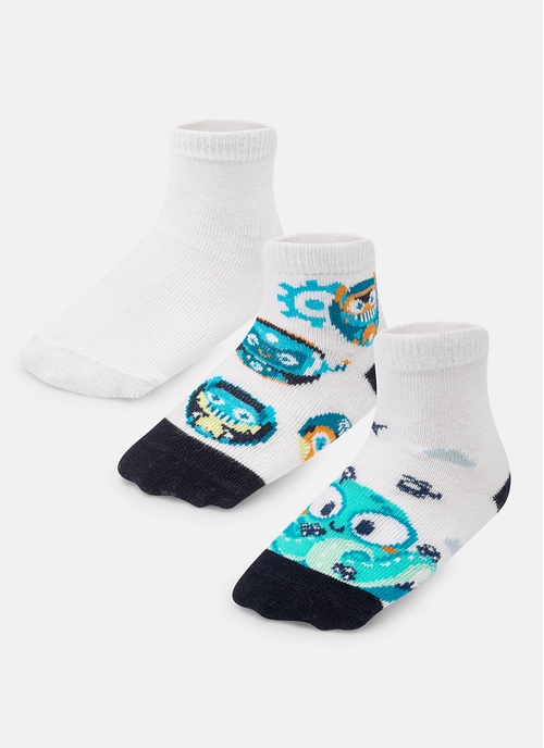 Kit com 3 Meias Menino Colorida