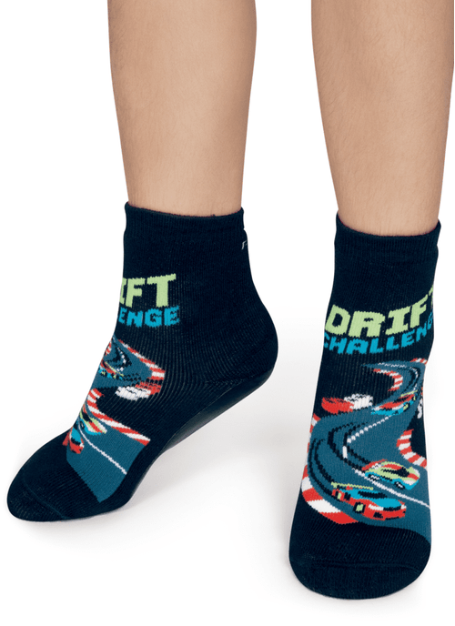 Meia Menino Soquete com sola Emborrachada Carros