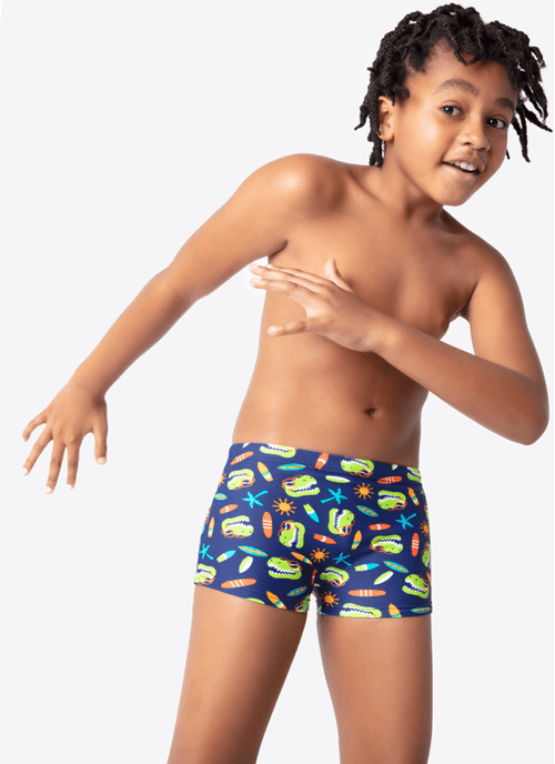 Sunga Boxer Menino Dino Surf