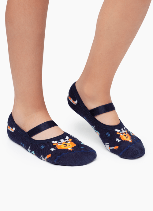 Meia Menino Sapatilha com Antiderrapante Urso Mano