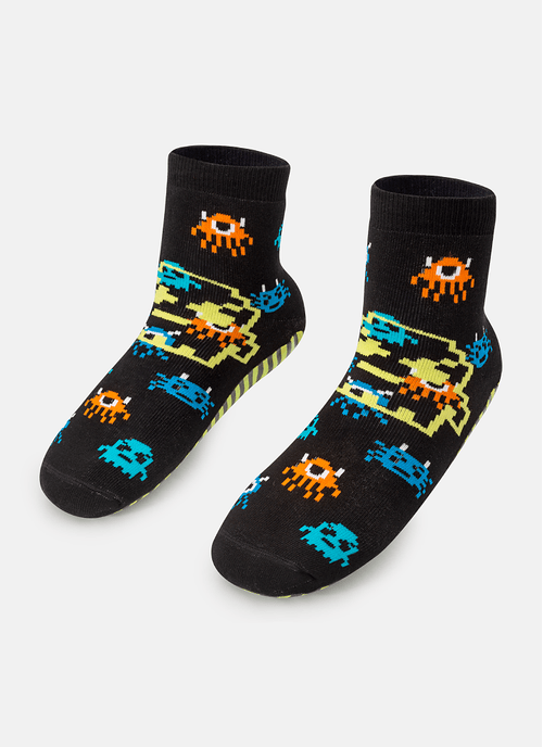 Meia Menino Soquete com sola Emborrachada Alien Família