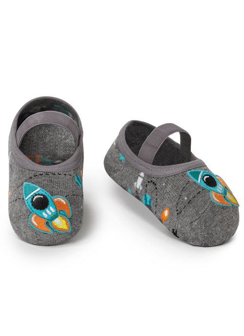 Meia Menino Sapatilha com Antiderrapante e Aplique