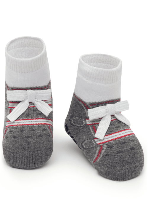 Meia Menino Soquete Antiderrapante com Aplique Tênis