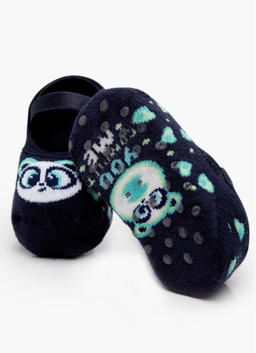 Meia Infantil Sapatilha com Antiderrapante Panda