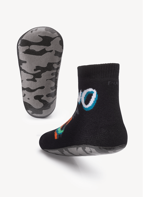 Meia Menino Soquete com sola emborrachada Dino Vulcão