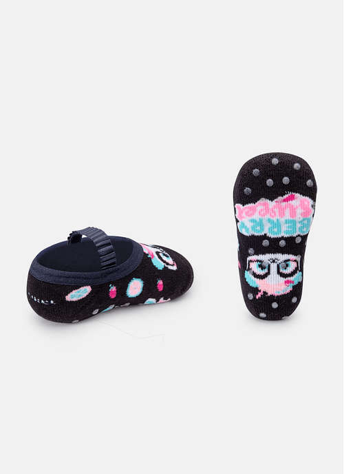 Meia Sapatilha Bebê Menina Antiderrapante Panda Shake