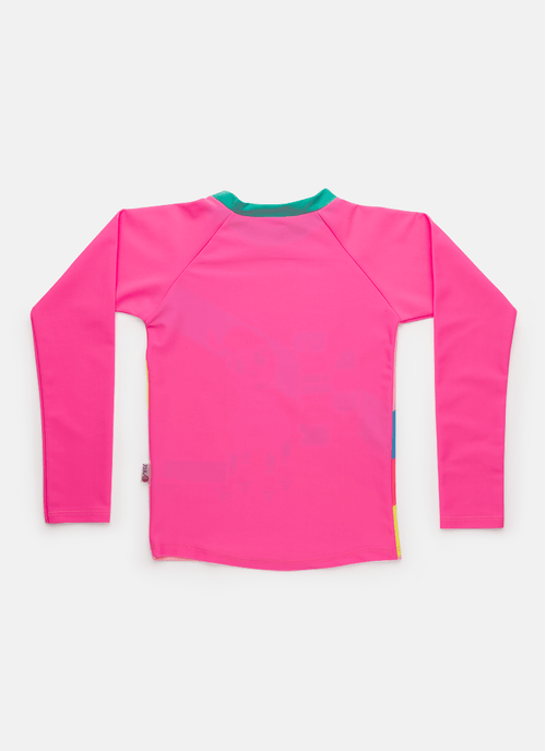 Camiseta Praia com Proteção Solar Menina Lhama Retrô