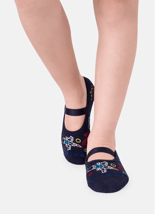 Meia Sapatilha Menino Antiderrapante Planeta