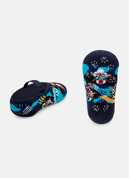 Meia Sapatilha Bebê Menino Antiderrapante Tigre