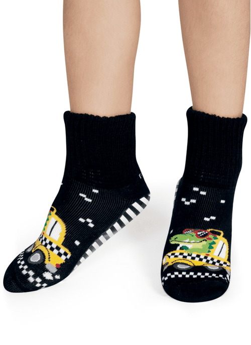 Meia Menino Botinha com sola emborrachada Jacaré