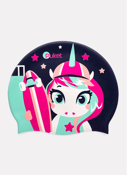 Touca de Natação Infantil Unicórnio Skate