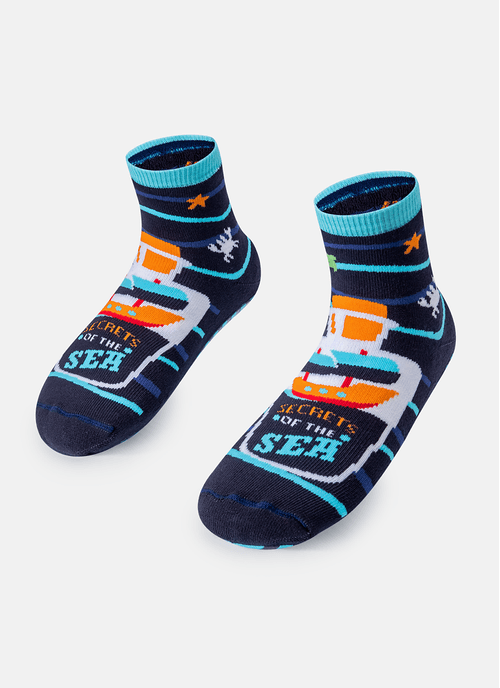 Meia Menino Soquete com sola emborrachada Fundo do mar