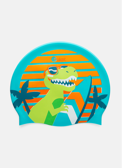 Touca de Natação Menino Dino Surf