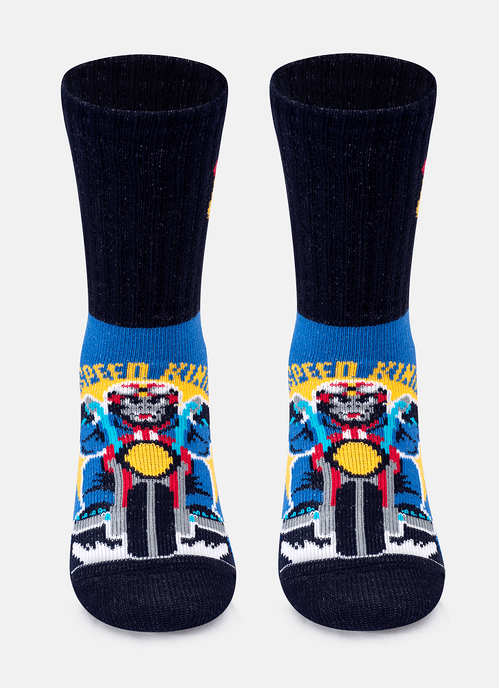 Meia Cano Médio Bebê Menino Gorila Rider