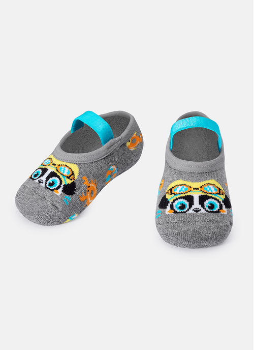 Meia Sapatilha Bebê Menino Antiderrapante Panda
