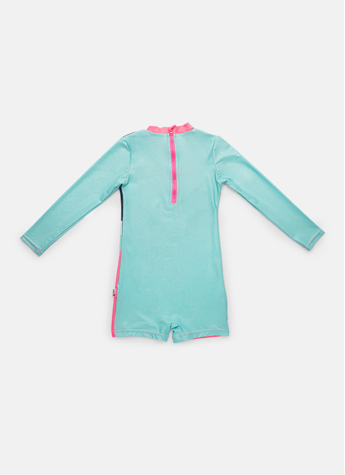 Macacão Praia Manga Longa Menina Unicórnio Skate