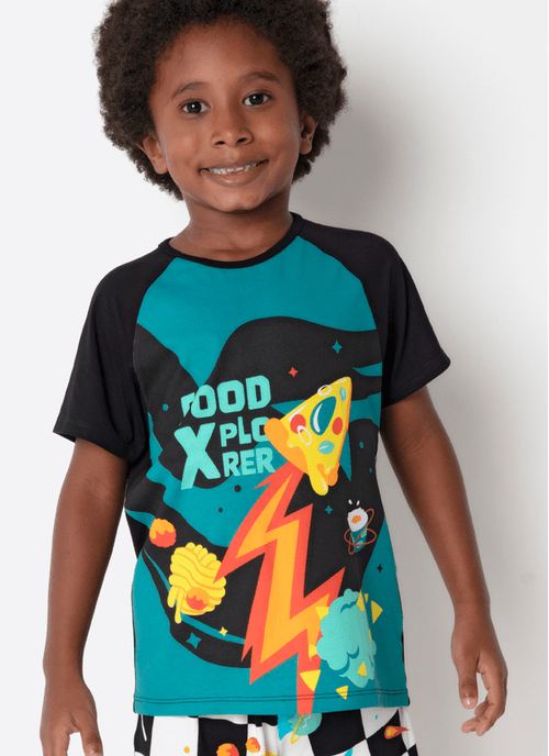 Pijama Manga Curta Viscolycra Menino Space Food