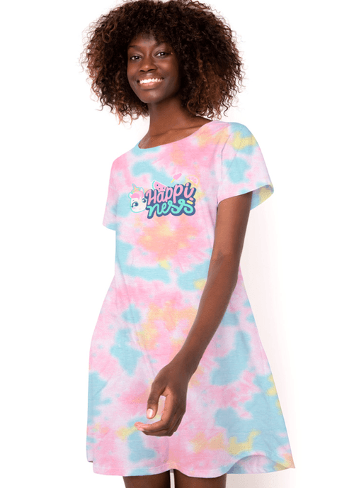 Camisola Manga Curta Viscolycra Feminino Tie Dye