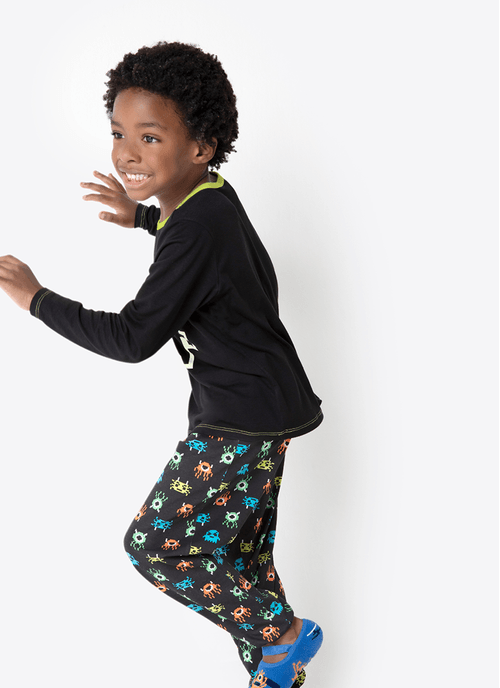 Pijama Manga Longa Menino Viscolycra Alien - Brilha no Escuro