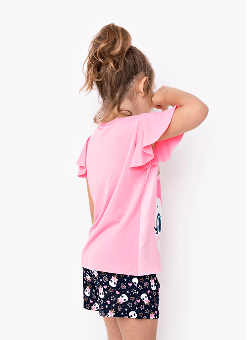 Pijama Manga Curta Viscolycra Menina Unicórnio