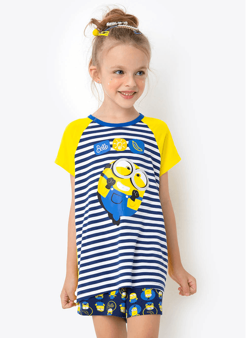 Pijama Manga Curta Viscolycra Infantil Minions