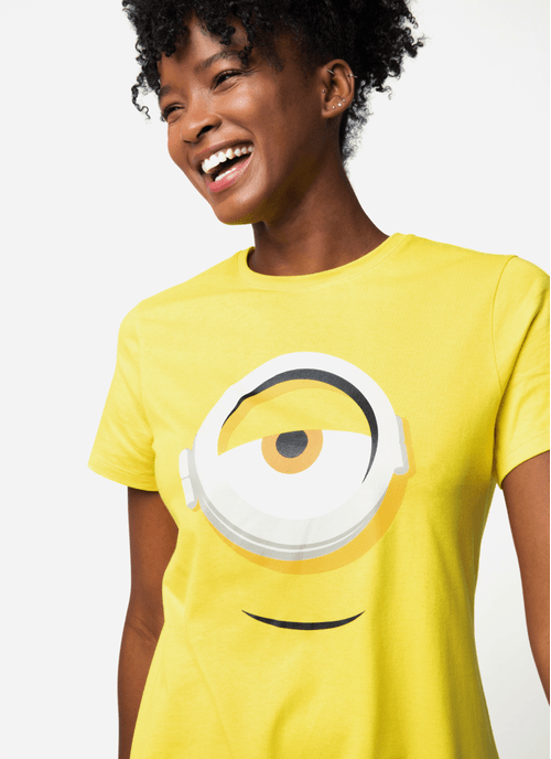 Camisola Manga Curta Algodão Feminina Minions