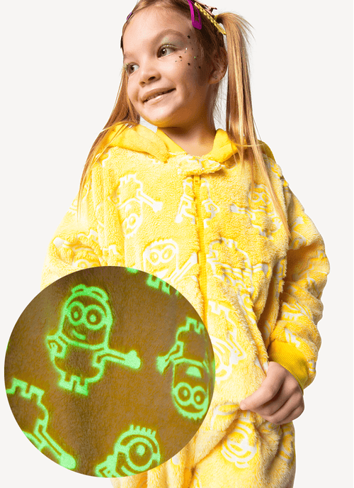 Macacão Manga Longa Infantil Soft Minions Brilha no Escuro