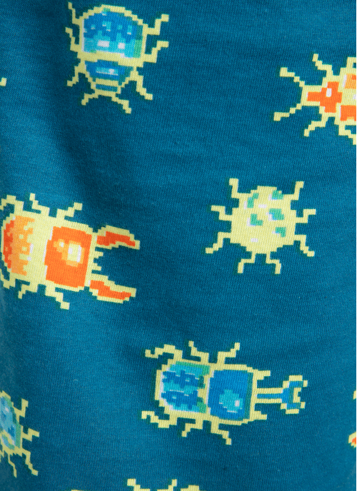Pijama Regata Menino Teen Pixel Bugs Brilha no Escuro