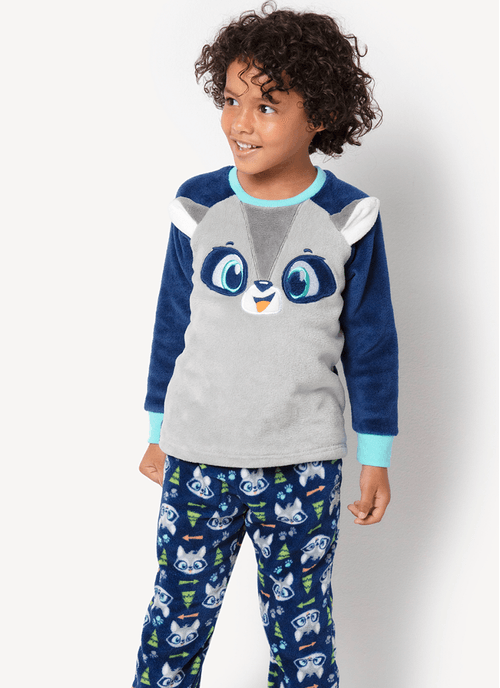 Pijama Manga Longa Menino Teen Soft Família Guaxinim