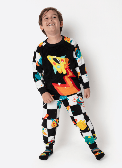 Pijama Manga Longa Soft Menino Space Food