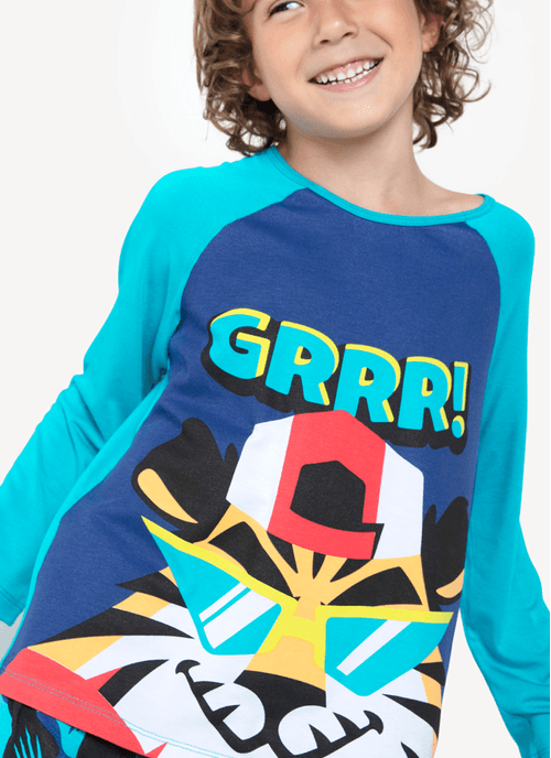 Pijama Manga Longa Viscose Menino Tigre