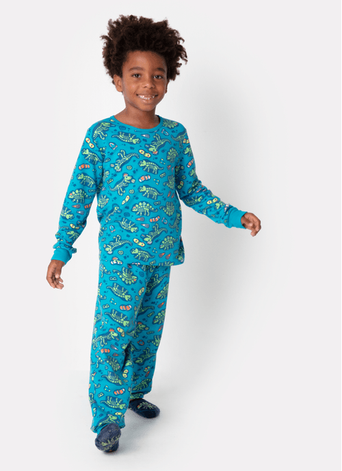 Pijama Manga Longa Menino Ultra Visco Dinossauro Fósseis