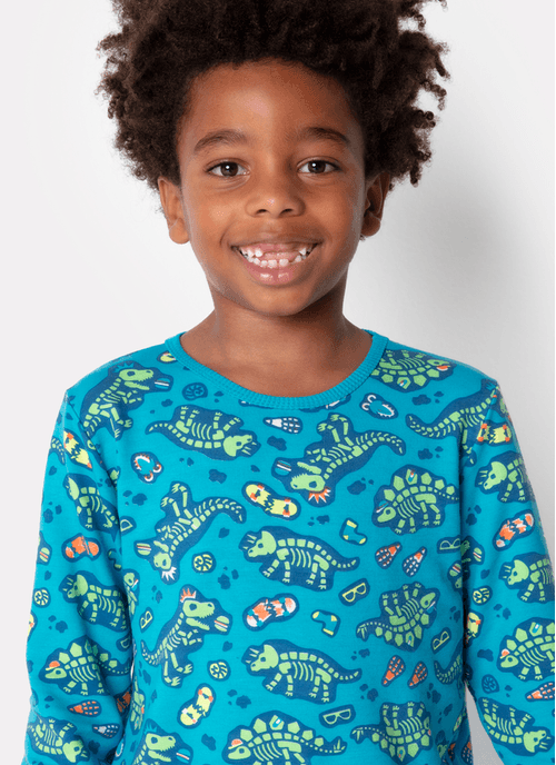 Pijama Manga Longa Menino Ultra Visco Dinossauro Fósseis