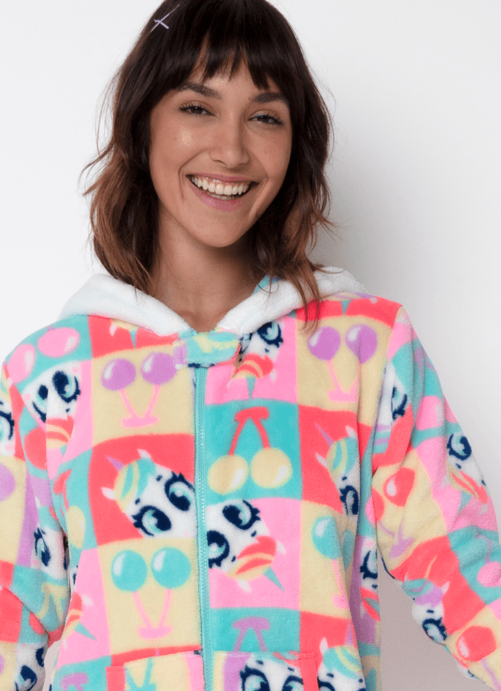 Macacão Manga Longa Soft Feminino Unicórnio Cherry - Puket